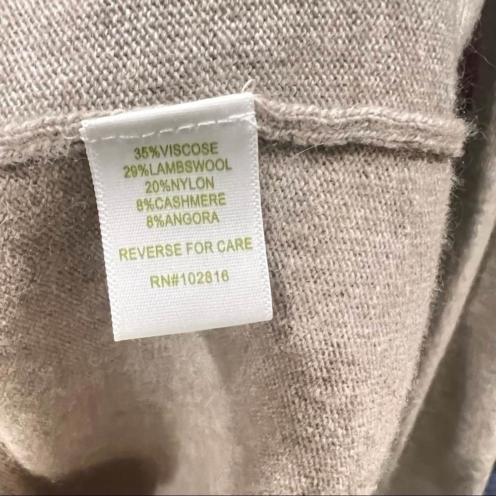 GARNET HILL DESIGNER SWEATER EMBROIDERED TAUPE LAMBWOOL ANGORA BLEND SZ S CASUAL - Picture 3 of 7